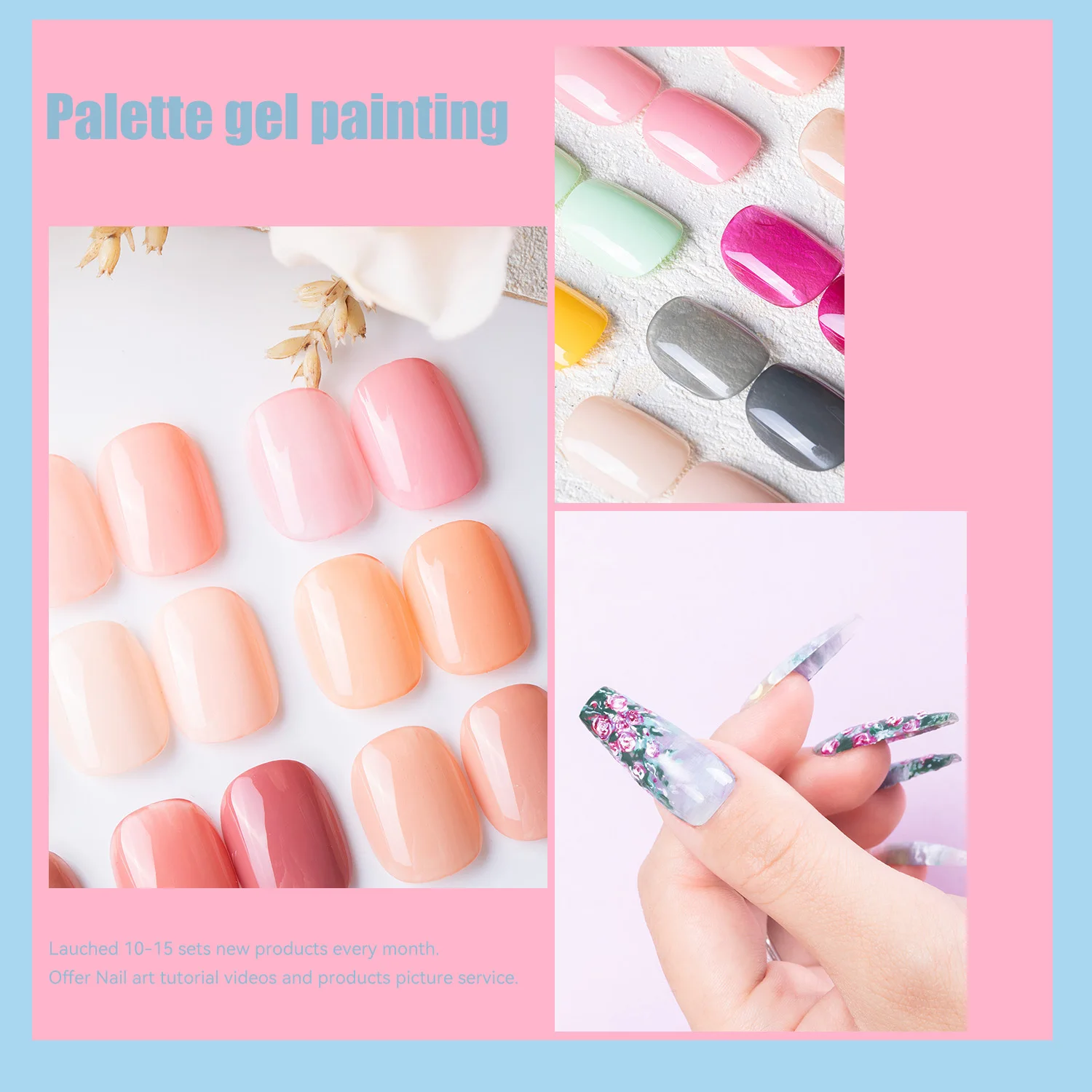 9 colors Palette gel painting High Quality Nail Solid Pudding Cream Glitter Non-floating Gel Nail Art Gel Nail Solid Polish