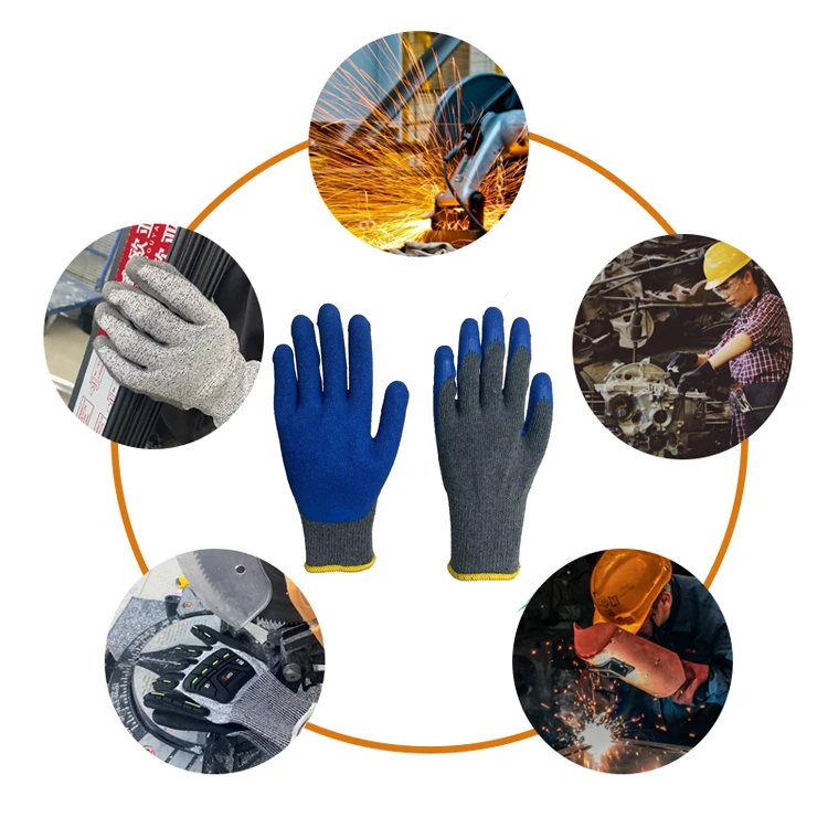 SunnyHope High Quality Garden Gloves Anti-Cut and Anti-Static Protective Gear for Workers Latex Nylon Polyester Knitted