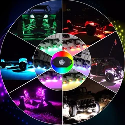best high power waterproof bright green blue orange white purple LED Dome UTV offroad truck f150 Rock Lights