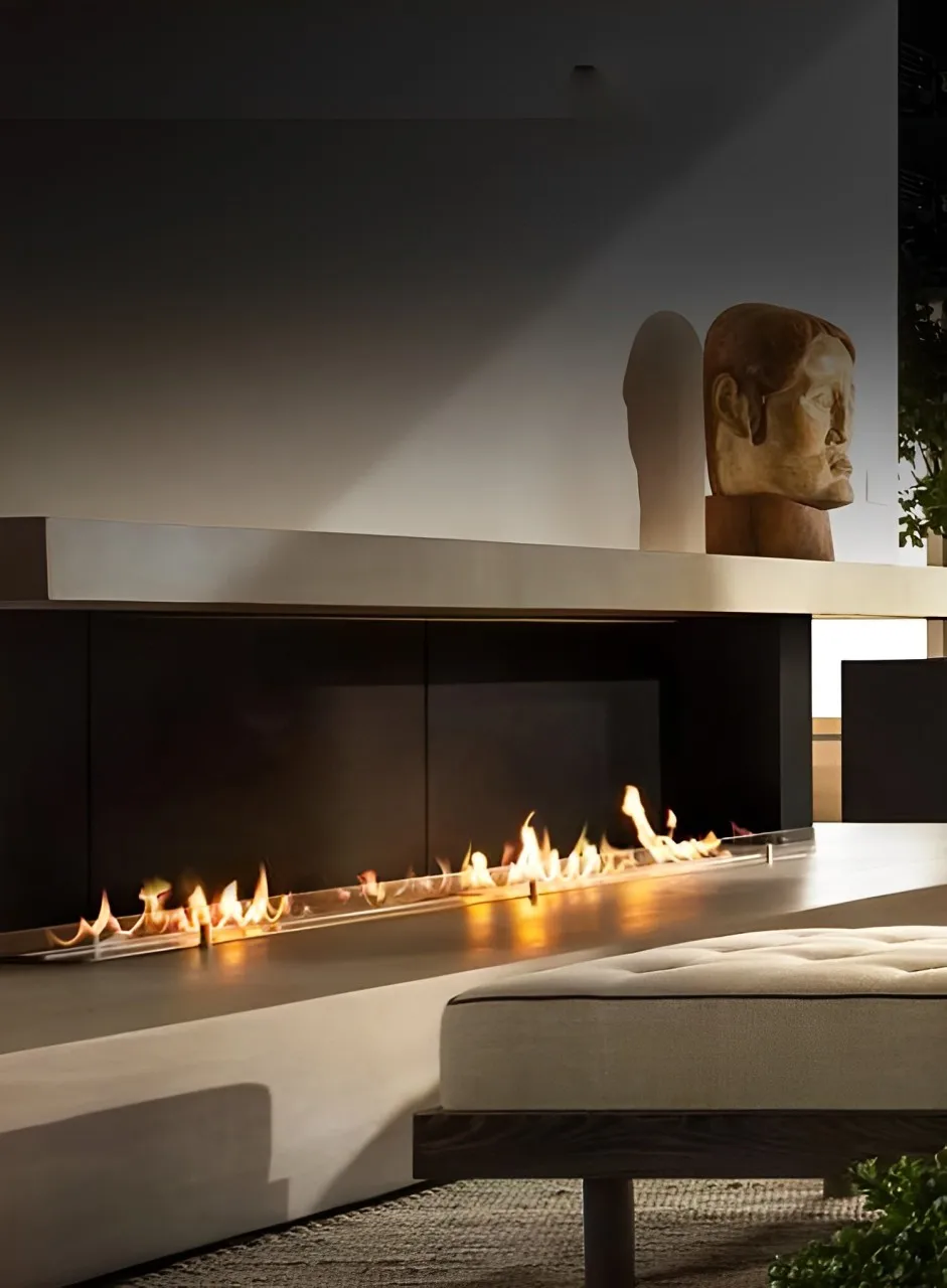Modern 900mm Freestanding Bio Ethanol Fireplace Burner Designer Fuel Insert Indoor/Outdoor Use Stylish Steel Material Villa