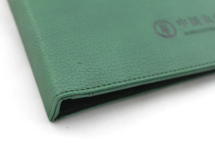 PU leather design 3 hole ring binder clip mechanism file folder A4