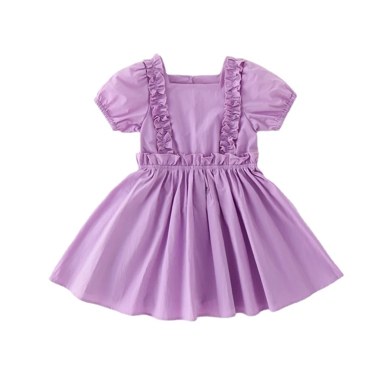 manufacturer modern dress for kids kids girls plain dress dress for kids in color purple