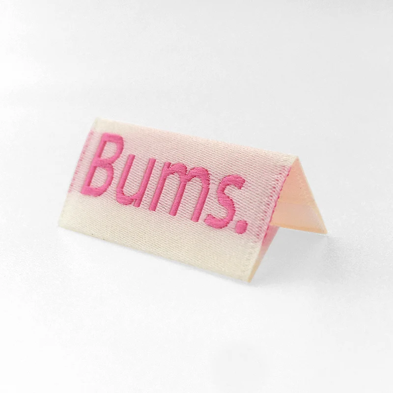 Wholesale Custom Private White Clothing T shirt Underwear Woven Label For Woman Clothes