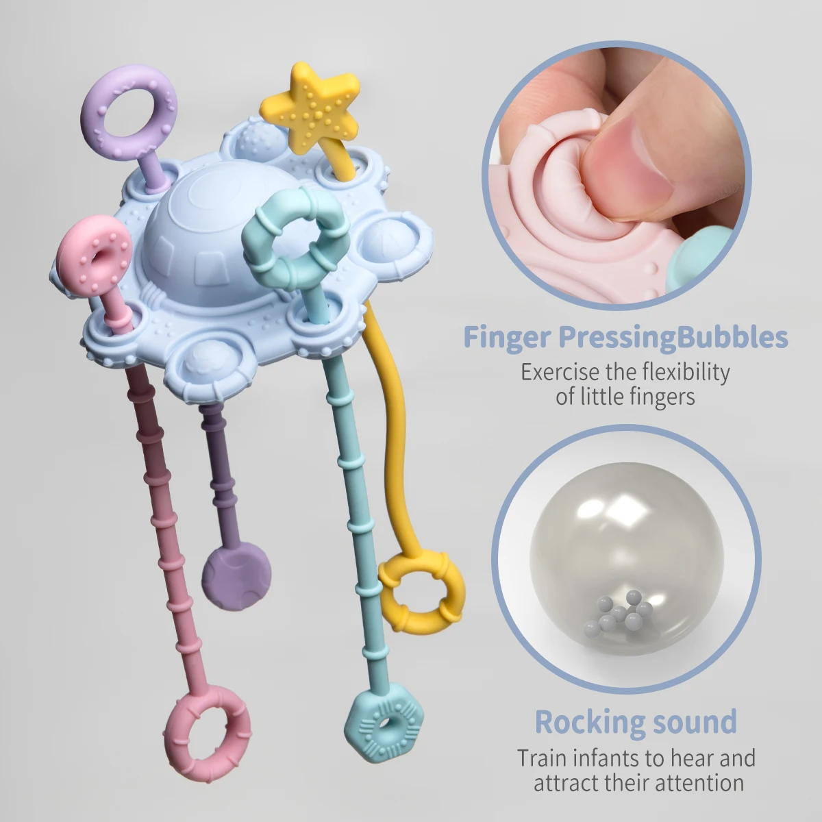 Hand rattle Rattle Teether musical toys Chewable Toys Silicone Teething Toys baby rattles