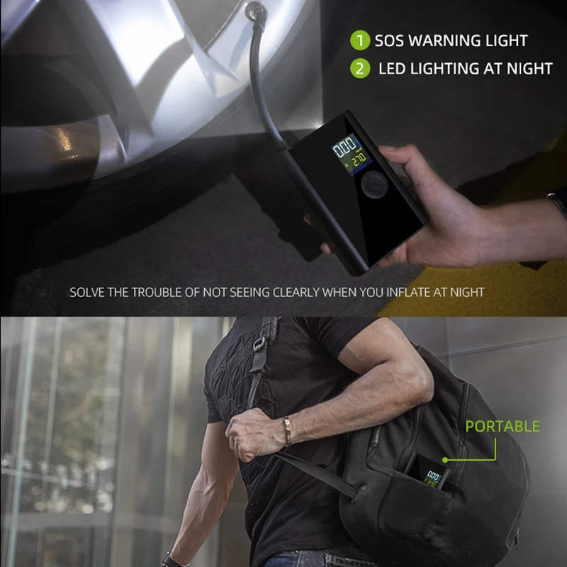 Лидер продаж 4000 мА умный мотоцикл велосипедный шар автомобиль USB перезаряжаемый мини-портативный Электрический пневматический насос для шин