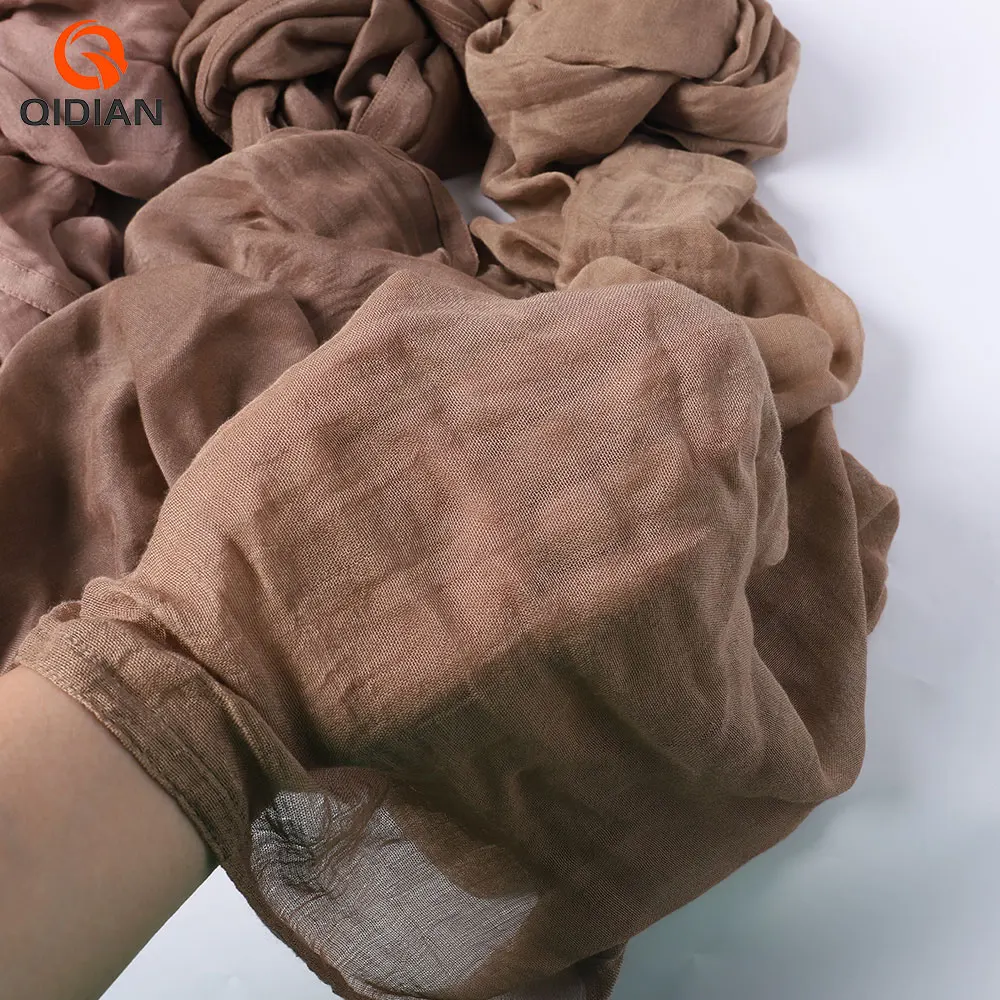 Ready to ship Plain Light Weight Double Stitching Modal Matching ice cotton tube cap Sets Muslim Viscose rayon scarf