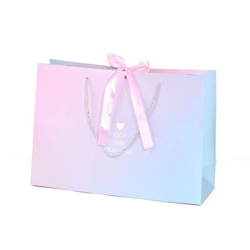 Wholesale sac papier luxe party gift bags paper custom printed on glossy paper bag