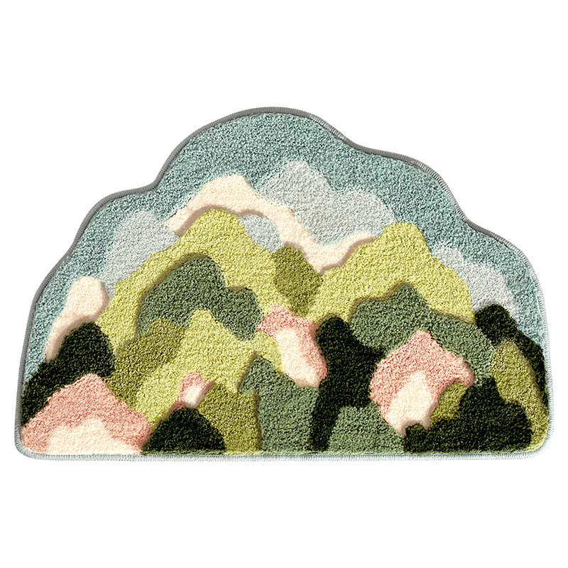 3d Printed Moss Bath Mats Cute Green Moss Shag Bathroom Rugs Non Slip Soft and Water Absorbent Bath Rug for Bathroom Shower Tub,