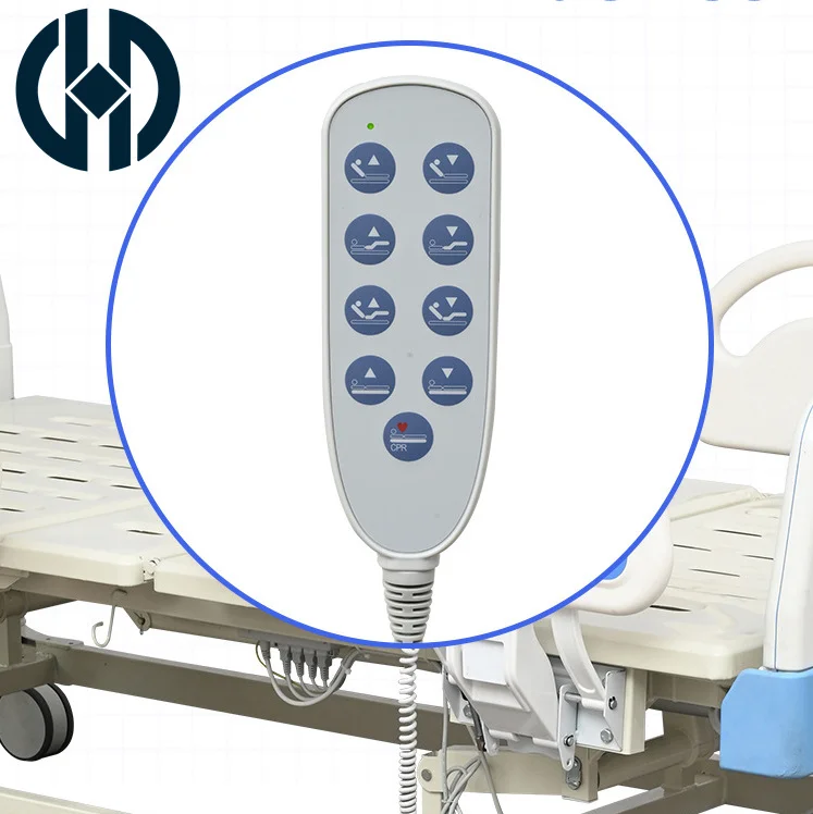 Electric motor Hospital Movable Adjustable Nursing Bed 3 functional high quality hospital bed with ABS guardrail