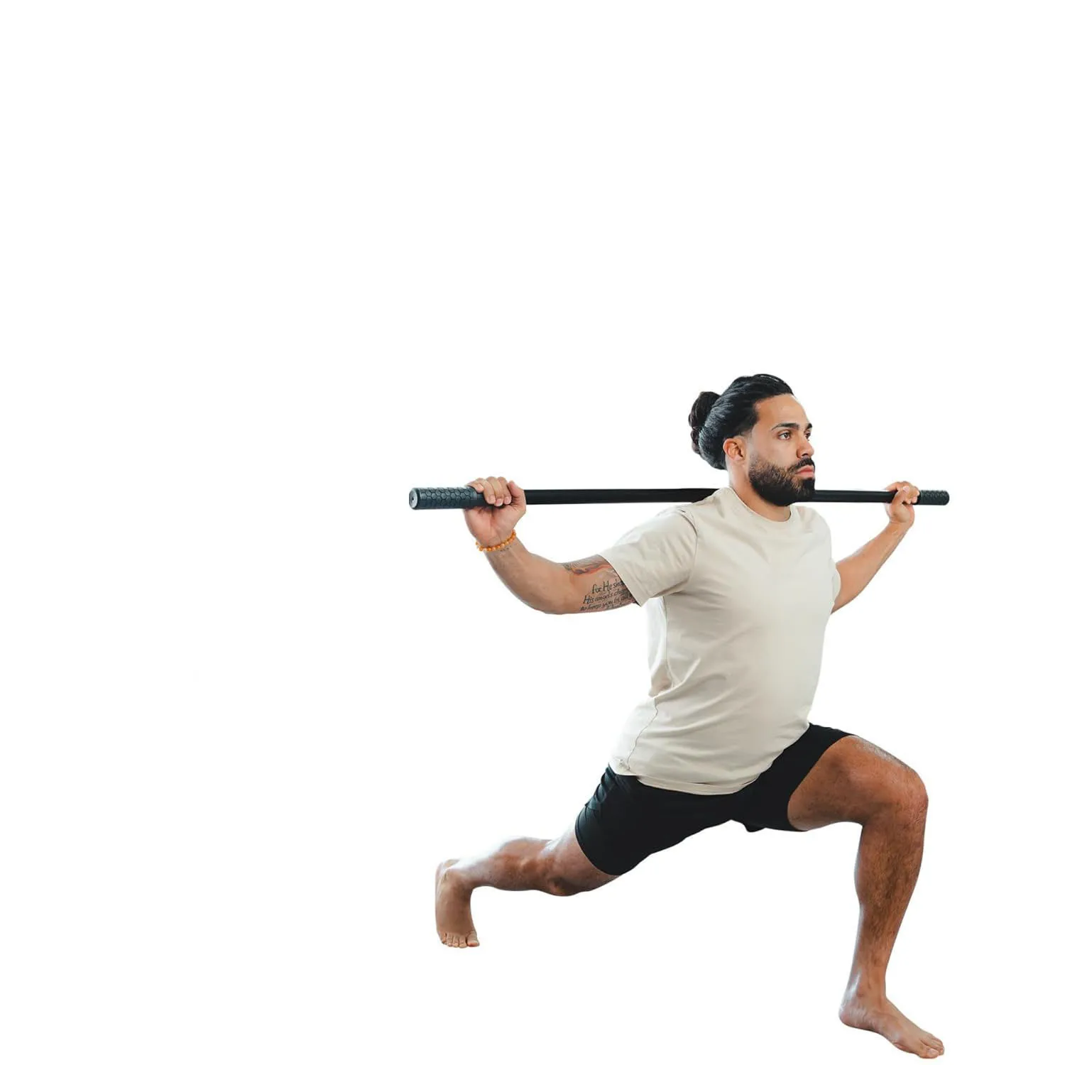 Yoga Stick Made from Natural Bamboo - 5ft Stretching Stick - Stretch Stick with Non-Slip Handles for Mobility, Flexibility