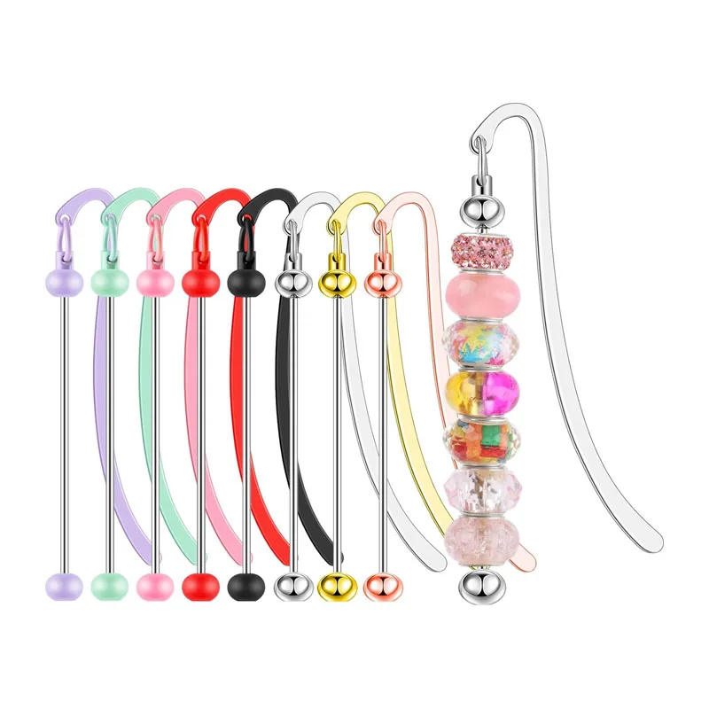 New products add bead Book Mark Metal Book Page mark Jewelry Pendant Charm Bookmark for Book Lover Reader