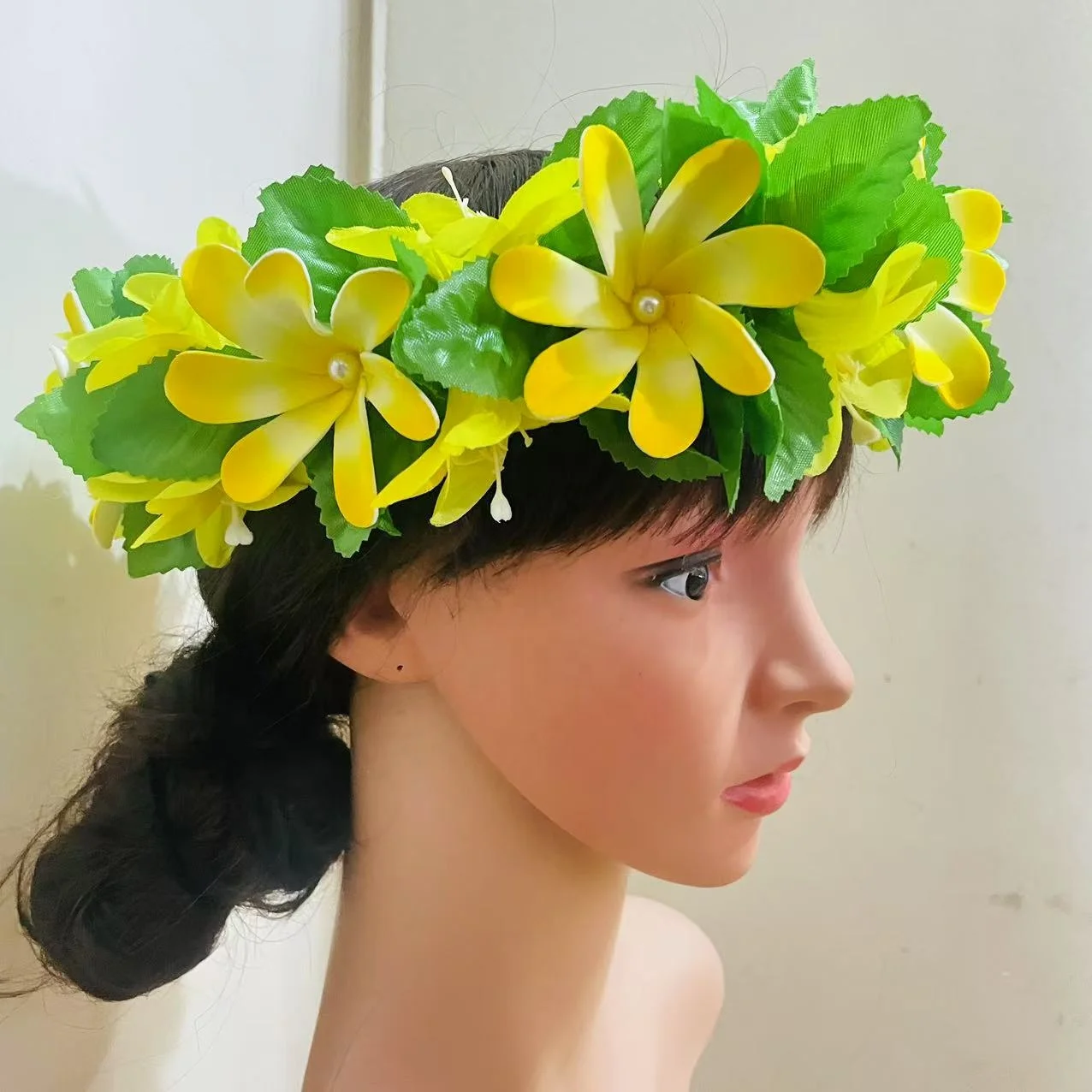 Tiara Foam Flower Headband with Lily and Pearls 8 Colors Available Island Dance Party Polynesian Samoan Tribal Accessories