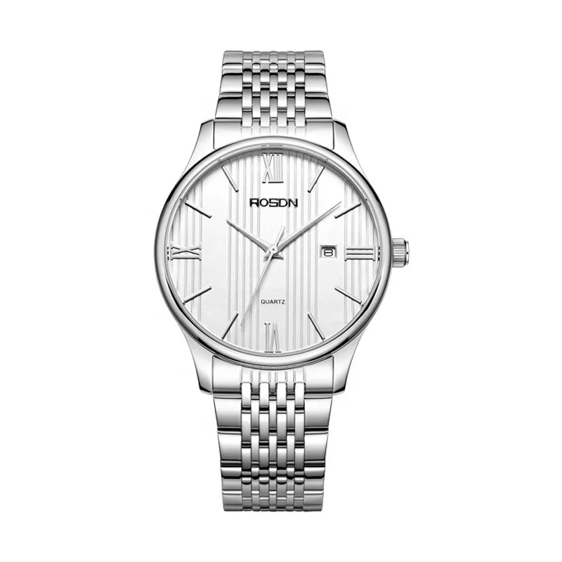 
Custom Logo Luxury 5ATM Stainless Steel Back Watch for Men and Women 