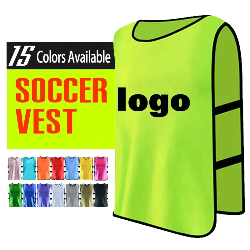 Custom breathable soccer training vest football pinnies Polyester football Vest Mesh Training soccer vest Soccer Bibs