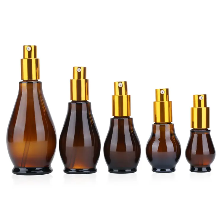 Unique calabash shape amber essential oil glass dropper bottle 10ml 20ml essential oil