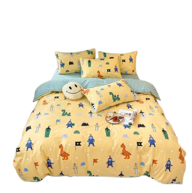 
Cartoon 100% cotton 100% cotton child bed sheet quilt cover bedding set 