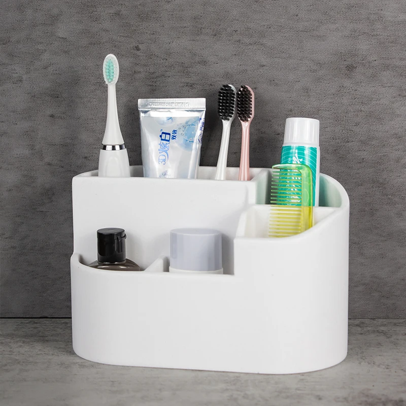 Delux Toothbrush Holder 5 Compartment Tooth Brush Caddy Bathroom Accessories Stand Organizer Rack for Home