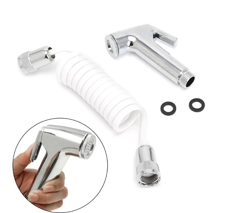 Holmine Handheld Shower Head Douche Toilet Bidet Spray Wash Jet Shattaf with Spring Hose Faucet Shower head