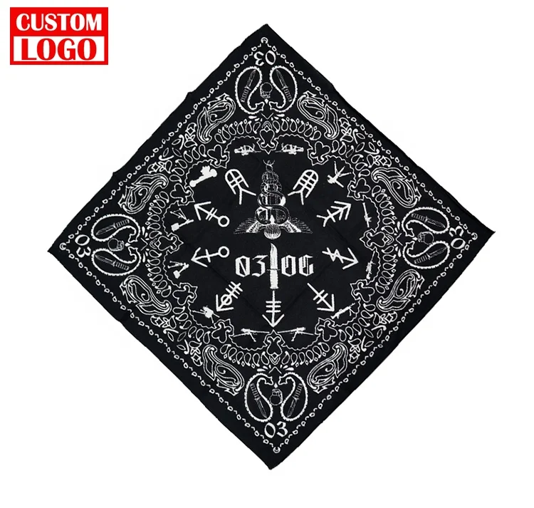 Design Your Own Bandana 100% Cotton Fabric Custom Logo Fans Customized 100% Cotton Square Bandana