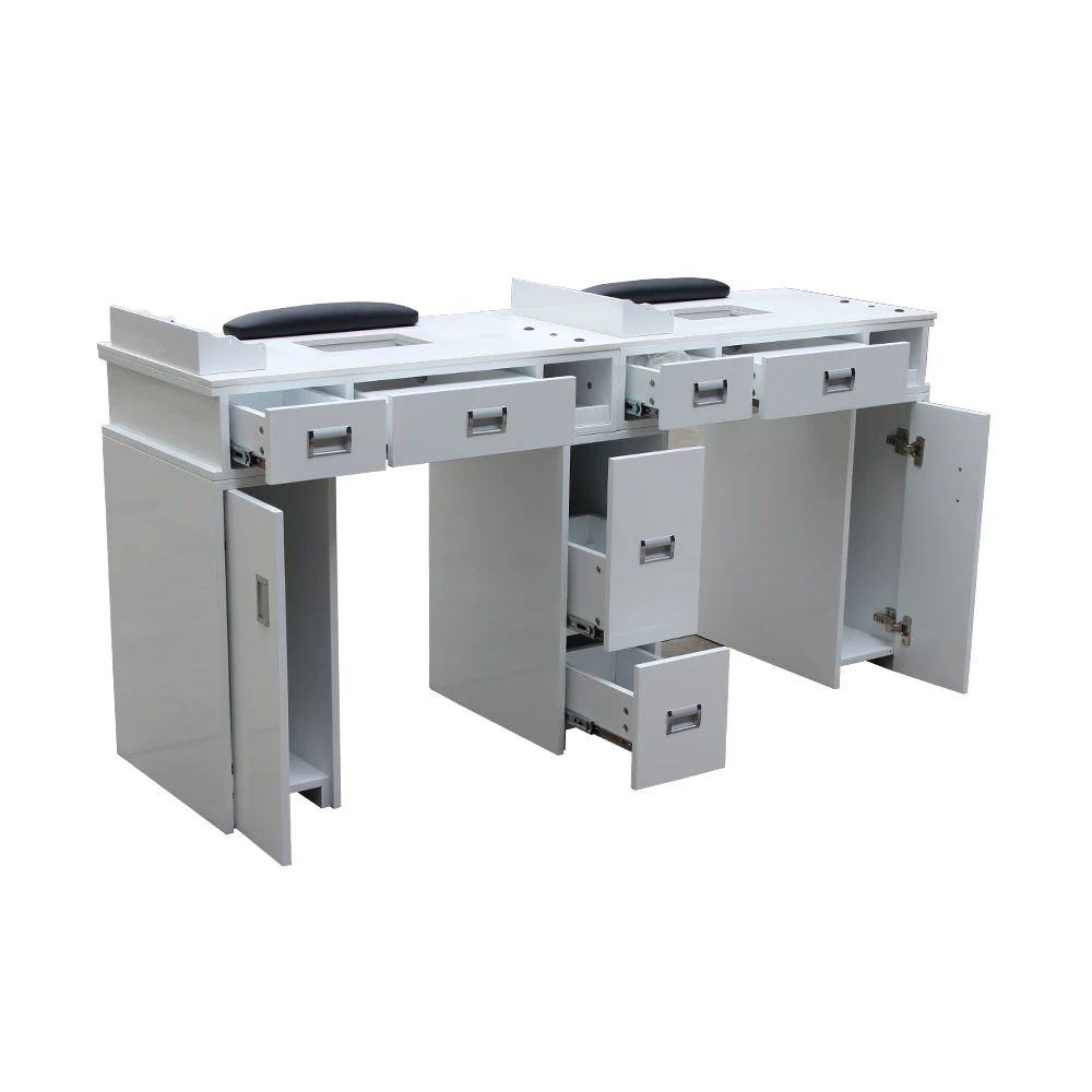 Beauty Spa Salon Nail Gel Station Furniture Aceton Proof Double Manicure Table