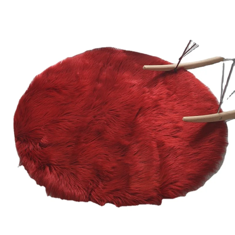 Wool Imitation Sheepskin Rugs Faux Fur Non Slip Bedroom Shaggy Carpet Mats