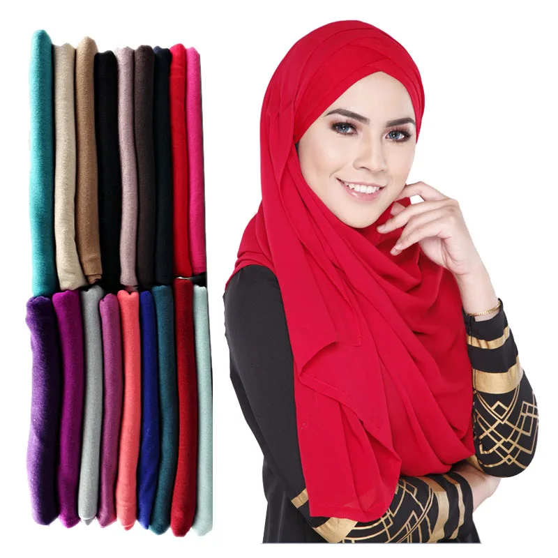 
Super September Wholesale Women Jersey Shawl Plain Hijab Muslim Scarf  (62265132323)