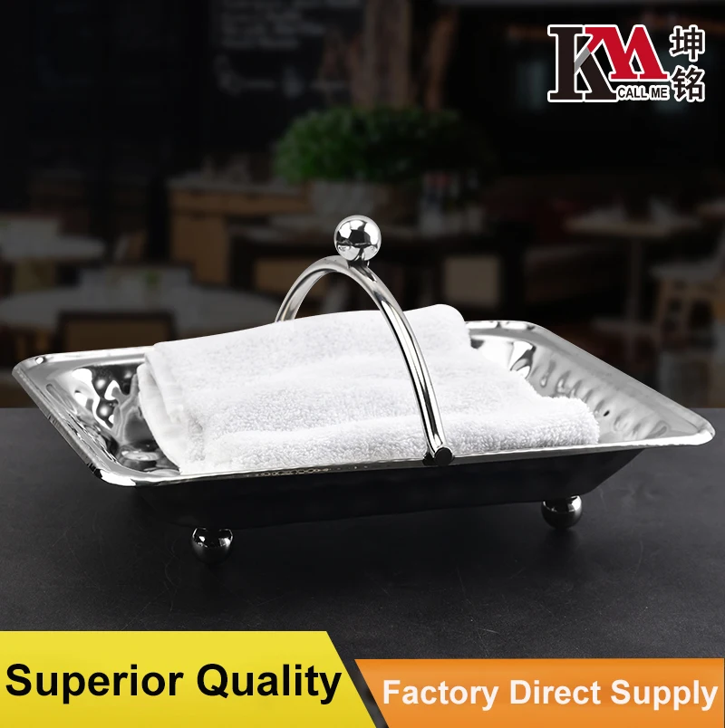 Nordic Decoration Kitchen Dinning Metal Hanging Mirror Polished Square Stainless Steel Serving Tray Fruit Tray