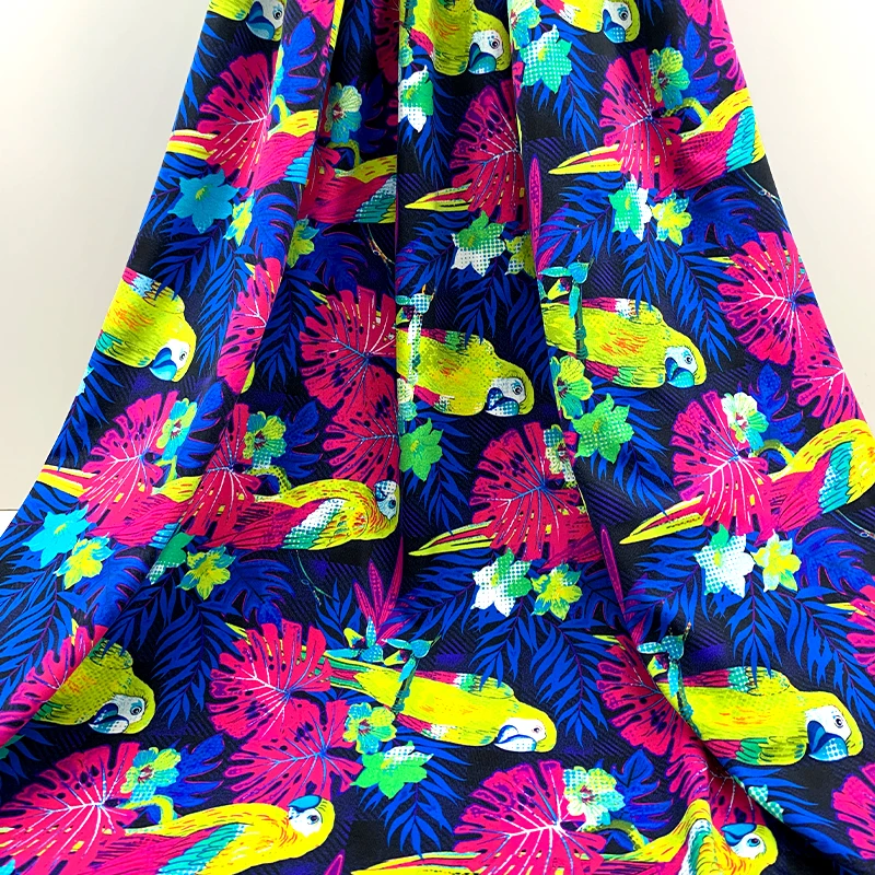 fabric custom spandex 20 nylon 80 high elastic knitted swimwear digital printed fabric for dress