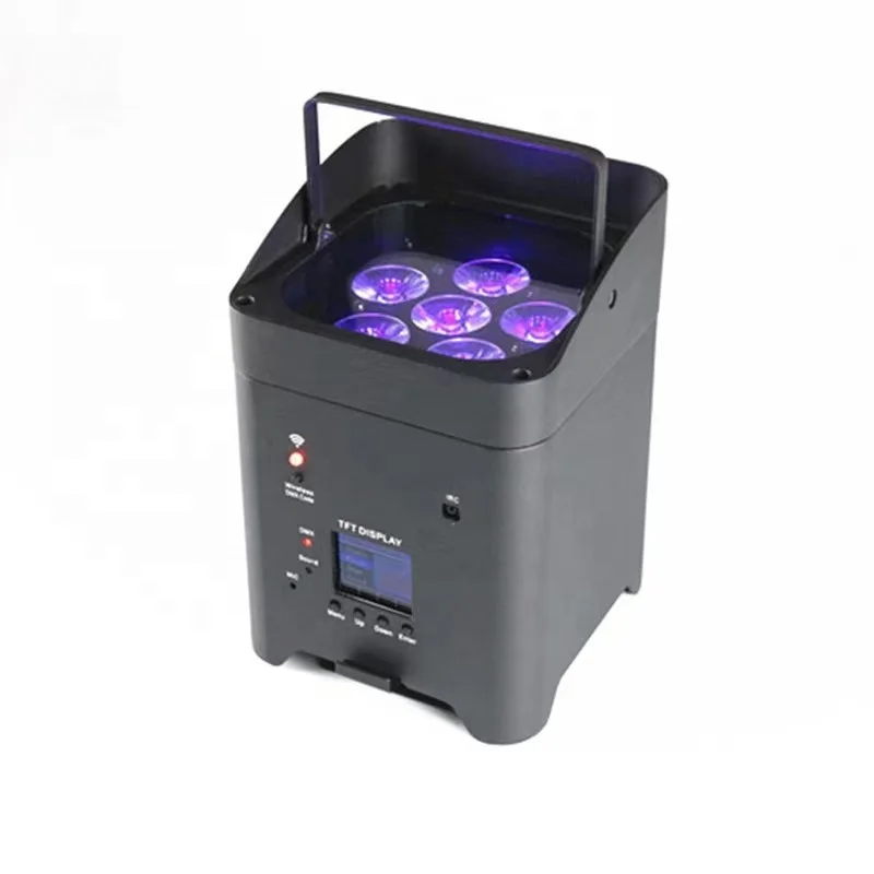 Battery Powered Wireless Dmx Led Event Lights Smart Dj 6*18w Rgbwa Uv 6in1 Wifi Control Led up Lighting Suppliers