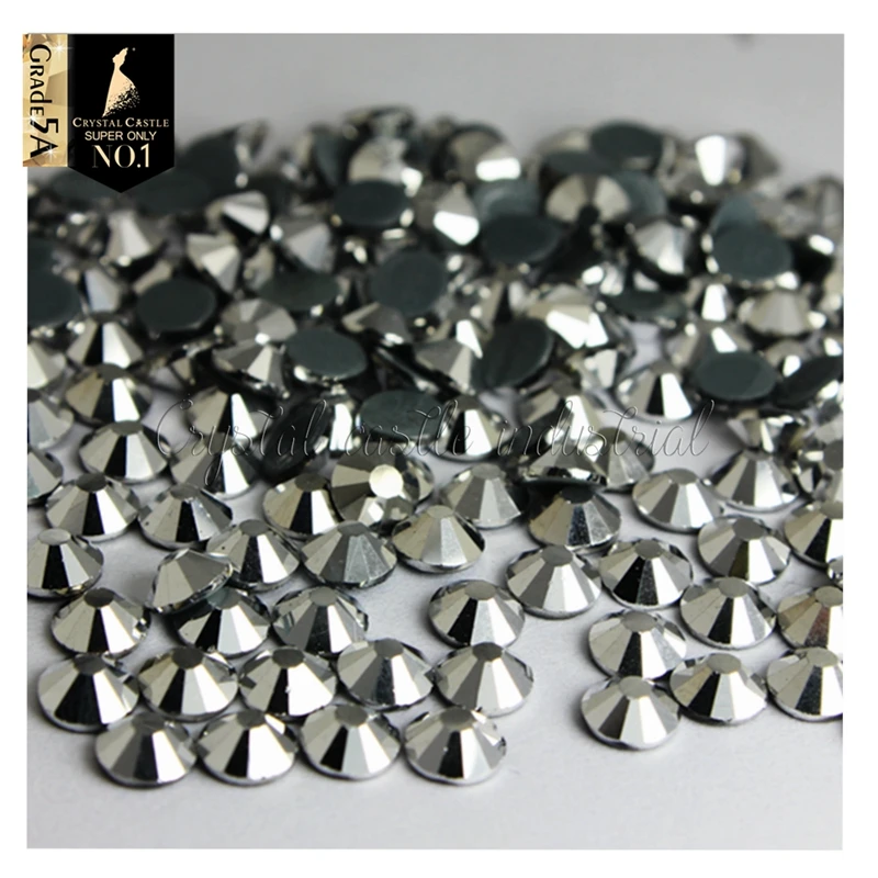 
Crystal Castle 5A Best Glass Strass Hot fix Black Jet Hematite Labrador Crystal Stones Silver Flare Rhinestone Hotfix For Shoes 