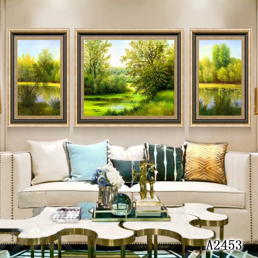 Dongjin factory supply wall art glass painting abstract oil painting paint by numbers painting