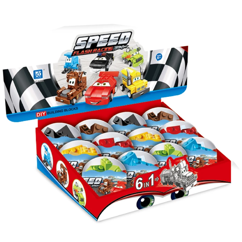 Promotional Small Particle Building Blocks Mini car 6in1 Team building intellect blocks toy