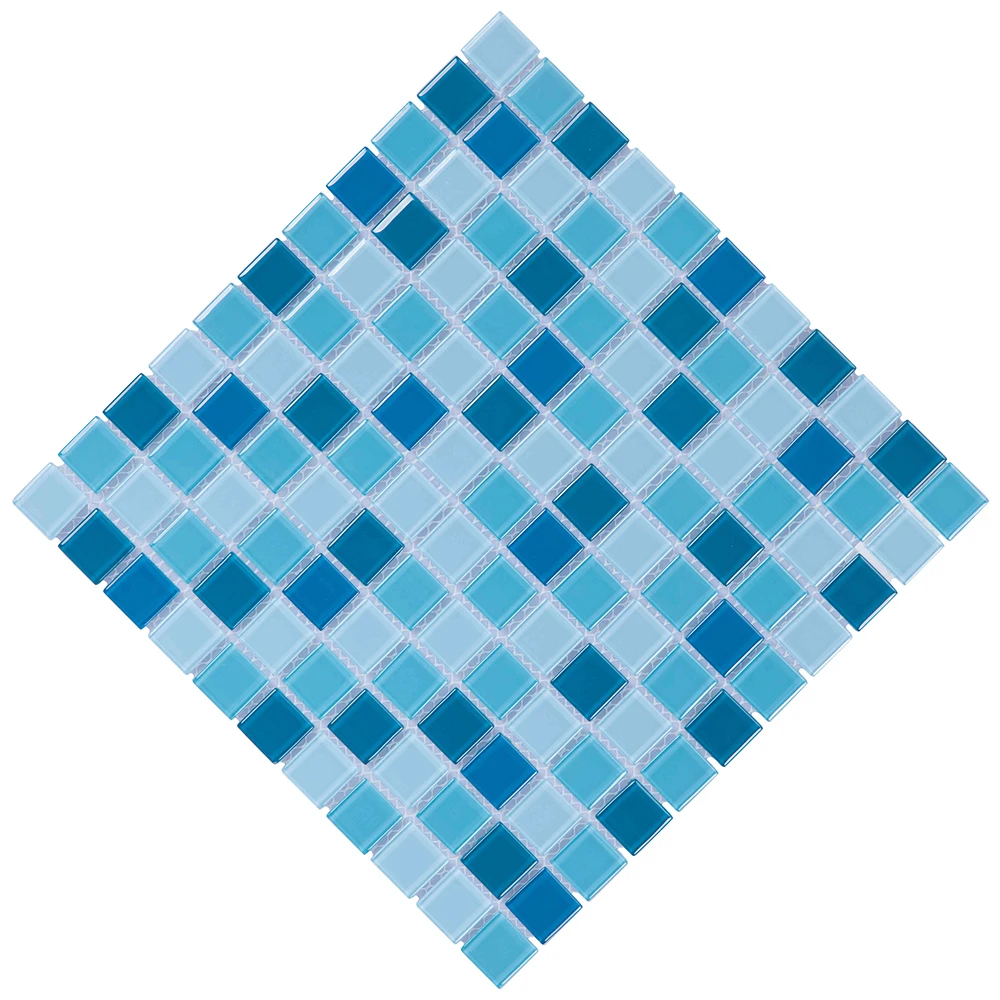 Swimming pool tiles mosaic mixed blue square glass mosaic for bathroom outdoor pool