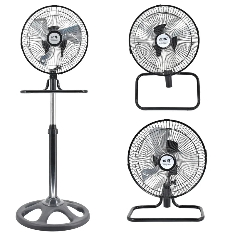 home fan 18 Inch 2 In 1 Industrial Stand Fan 3 Metal Blades Strong Wind Stand Fan 4 Hole Round Base 18 Inch 2 In 1 Industrial