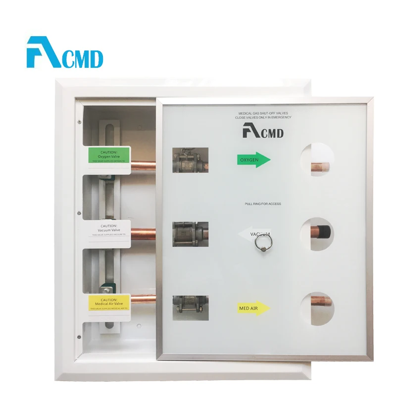 Red Copper Shut Off Medical Oxygen Valve With Box for Oxygen and Vacuum