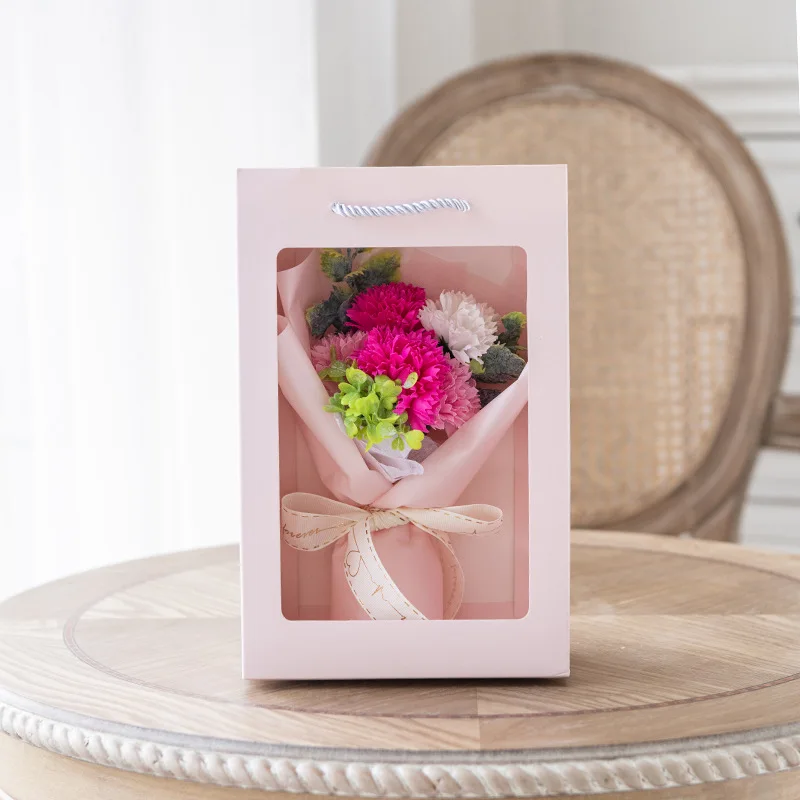 Unique Gift for her Never Withered Roses Soap Flower Bouquet 2 Balloons with Light Free Gift Box