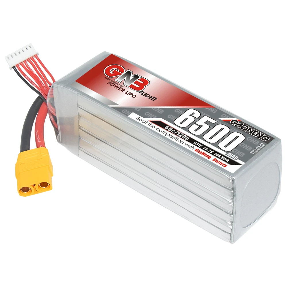 GNB GAONENG 6500mAh 6S 22.2V 60C 120C XT90 RC Air Drone LiPo battery High Discharge C rating Performance helicopter