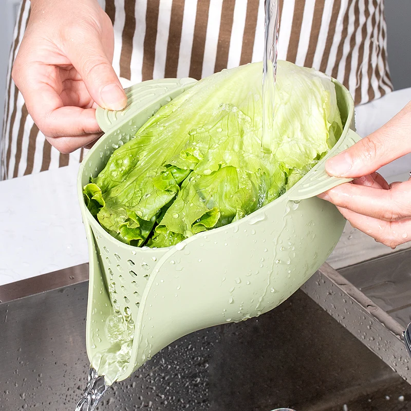 Multifunctional Vegetable Fruit Silicone Drain Basket Kitchen Storage Gadget Washing Basket Filter Food Strainers