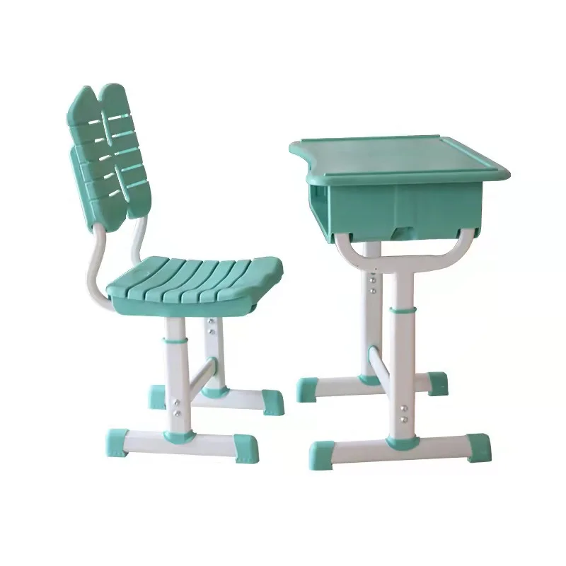 Adjustable color single school learning desks and chairsused students