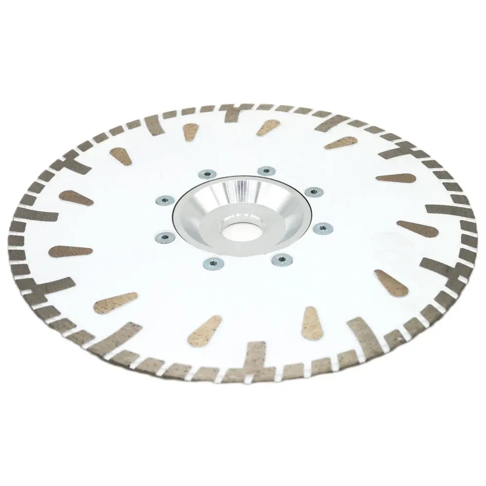 Aron 9inch 230mm Water Drop Hot Press Turbo Rim Diamond Saw Blade with 70mm Arbor aluminum flange