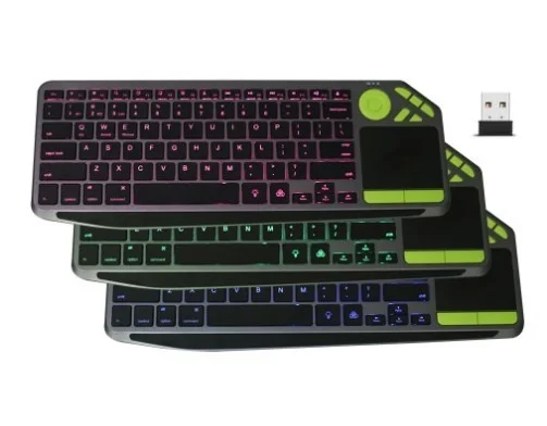 2.4G Wireless TV Keyboard with Touchpad Ultra Slim Backlit Blue-tooth Keyboard Rechargeable Keyboard for Smart TV iOS iPad