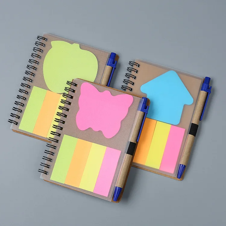 PP coil book logo creative convenience note combination notepad with pen advertising business kraft paper notebook