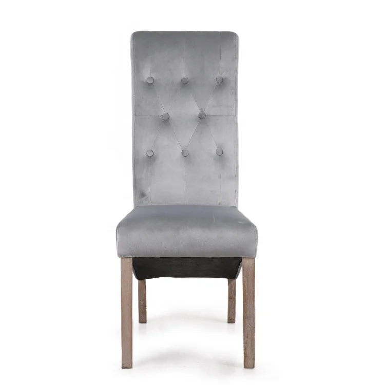 Anji Kaseihomeland New style Custom Designed Luxury Grey Velvet Dining Chairs