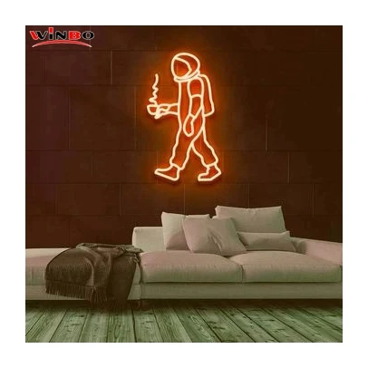 Winbo Advertising Indoor Led Neon Sign Light Letter Led Led Silicone Tube Neon Flex Party Wall Decor Astronaut Neon Sign