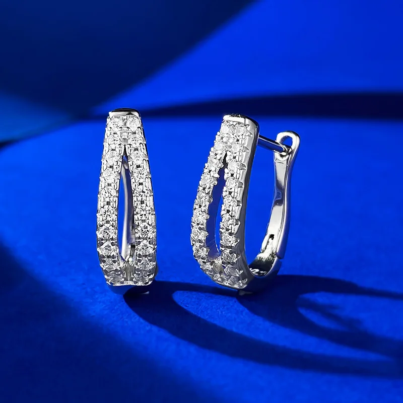 Круглые серьги-кольца из серебра 925 пробы