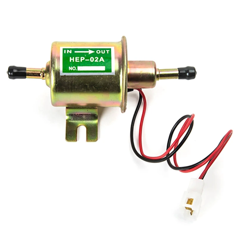 12V Fuel Pump HEP02A Universal 2.5-4 PSI Gas Diesel Oil Pump for Most Carburetor Equipped Cars, Van, Light trucks