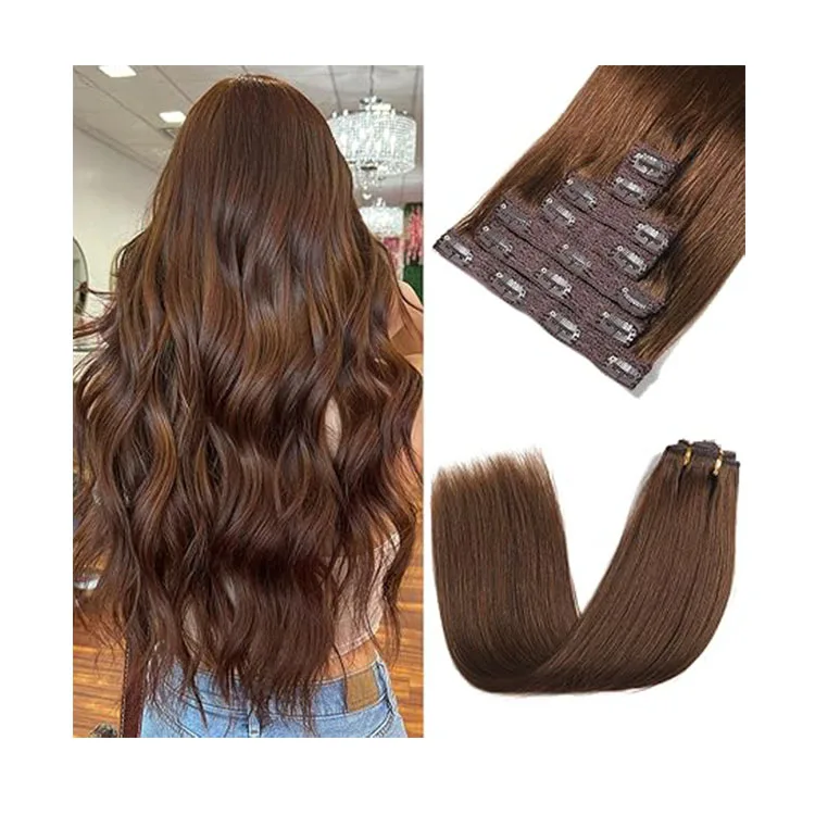 Густые человеческие волосы extensiones натуральные клипсы 100% невидимые Реми-клипсы для наращивания волос