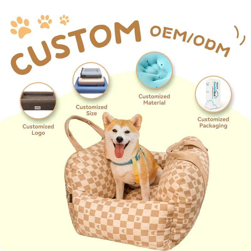 2024 New product Dog Car Seat Pet sofa Bag Travel Carrier Bed Washable cover waterproof Small Medium Pets dog car seat cushion