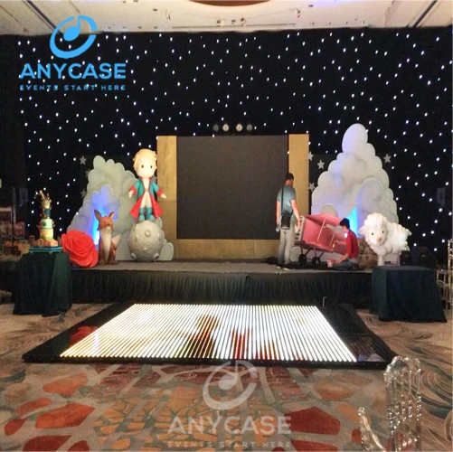 Customized mobile 1mx1m Fast assemble night club decor led light dance floor