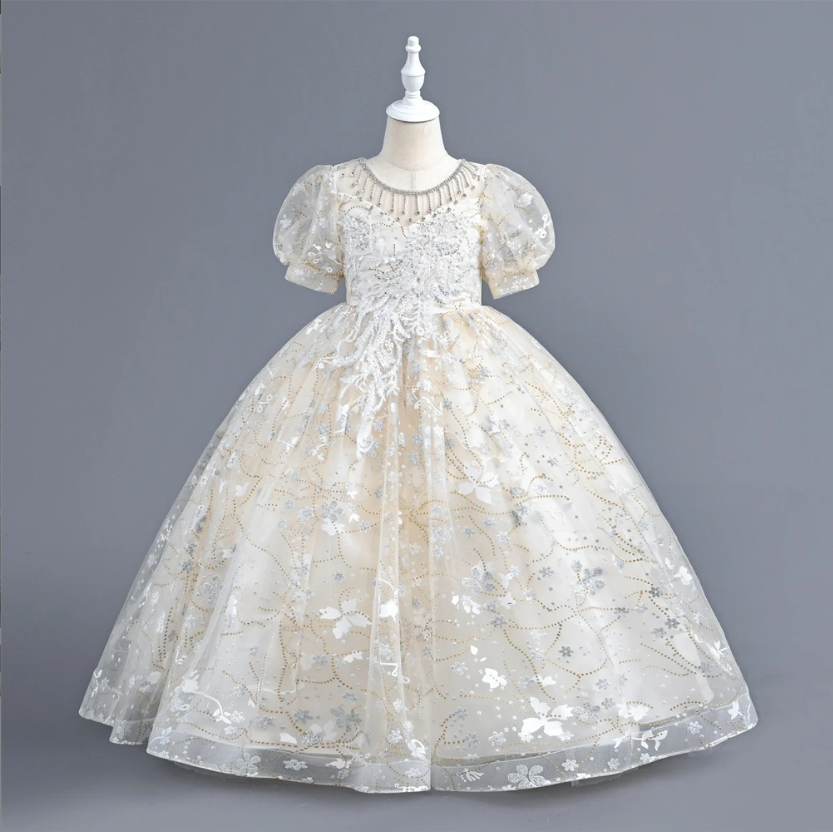 Starry sky dress for big children with straps evening dress flower girl dress foreign trade clothing